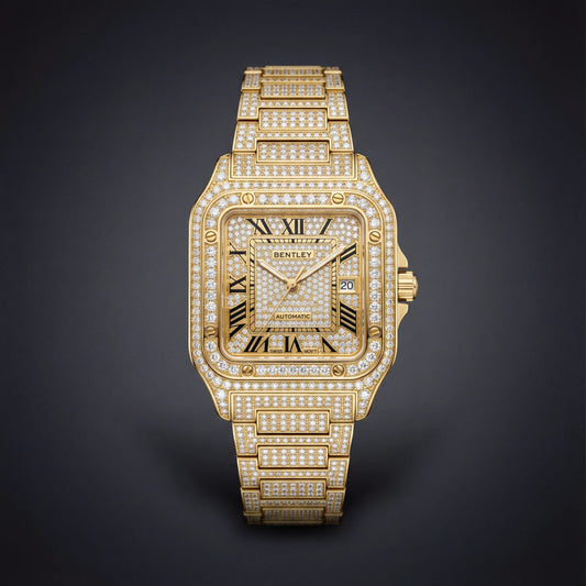 ساعة نسائية ذهبية تصميم أنيق وفاخر