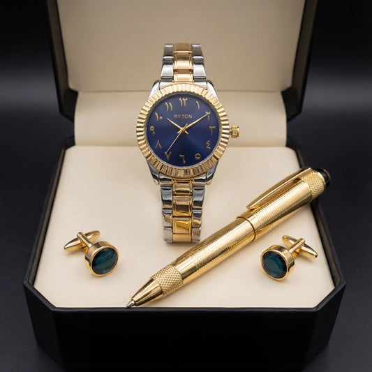 طقم هدايا ساعة ريتون الرجالي أناقة متكاملة